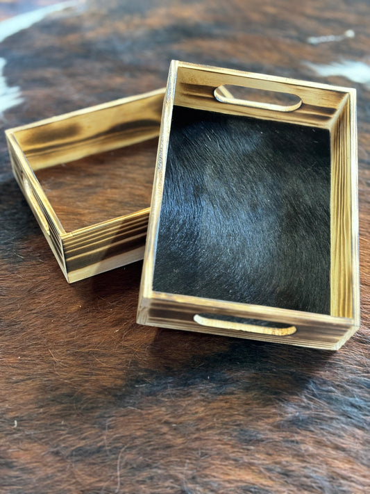 Medium Cowhide/Wood Tray